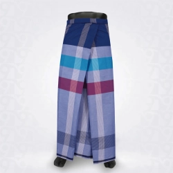 Royal Blue Misty Blue Violet Checked Cotton lungi